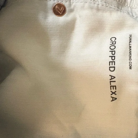 7 For All Mankind Blue and Cream Straight Leg Jeans - Picture 6 of 6